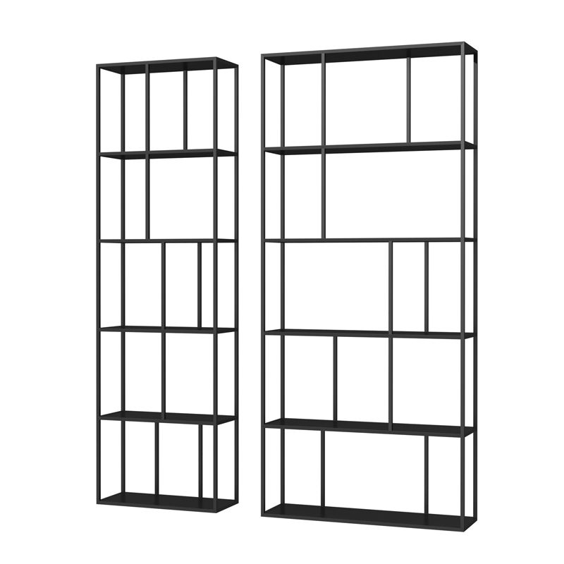 4-Shelf Black Etagere Bookshelf Contemporary Open Iron Frame and Shelf Clearhalo 'Bookcases' 'furn' 'furn_bookcases' 'Furniture' 'furniture_bookcases' 'kitchen' 'kitchen_bookcases' 'Living Room Furniture' 'Office Furniture' 1200x1200_da349e9e-a495-4764-af4c-4b7586e2ce4c
