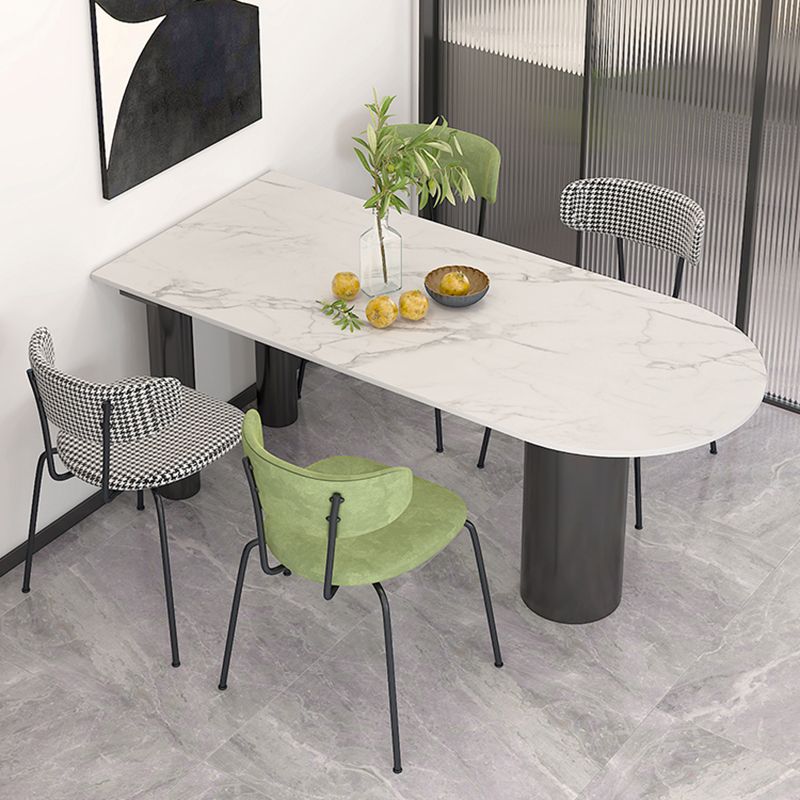 Metal Modern Free Form Table Sintered Stone Table for Dining Room and Kitchen Clearhalo ' dining_table' 'Dining Tables & Seating' 'Dining Tables' 'furn' 'furn_dining_table' 'Furniture' 'furniture_dining_table' 'Kitchen & Dining Furniture' 'kitchen&dining_furn' 'kitchen' 'kitchen_dining_table' 1200x1200_da362096-e7cc-44fa-8eb1-90e9d1ed5d7c