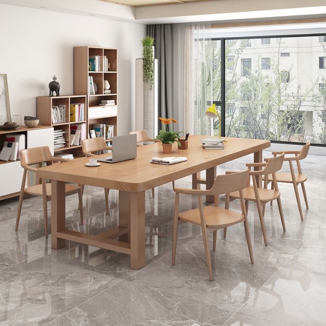 Table à manger en bois moderne du rectangle 1/4/5/6/7 Pièces Pièces Ensemble pour la salle à manger
