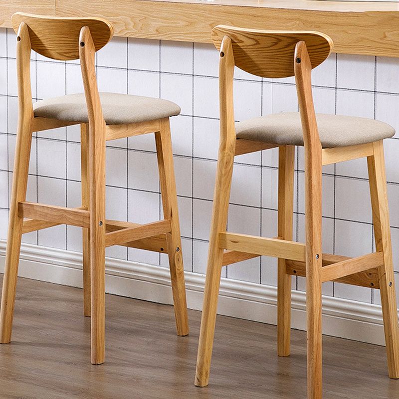 Footrest Wood Upholstered Bar Stool Matte Finish 28.74'' Low Back Stool Clearhalo 'Bar Furniture' 'Bar Stools' 'bar_stools' 'furn' 'furn_bar_stools' 'Furniture' 'furniture_bar_stools' 'Kitchen & Dining Furniture' 1200x1200_da36eb2d-64af-4354-80b1-08054781bf69