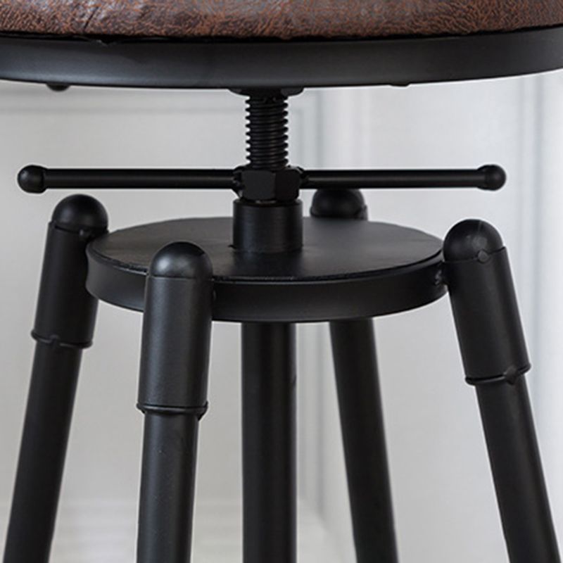Industrial Armless Elevatable Counter Stool Iron Bar Stool with Pedal for Cafe Clearhalo 'Bar Furniture' 'Bar Stools' 'bar_stools' 'furn' 'furn_bar_stools' 'Furniture' 'Kitchen & Dining Furniture' 1200x1200_da37c4c3-21ee-4764-9876-7a5003f18893