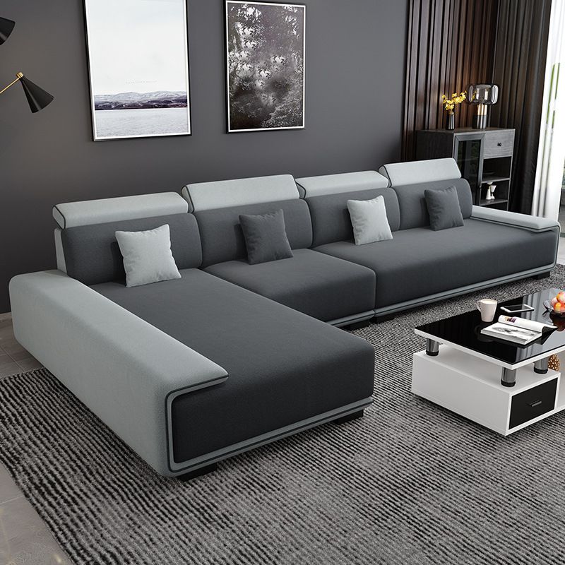 Faux Leather 4-seater Bench Seating Recessed Arm Modular Settee Furniture Clearhalo 'furn' 'furn_sectionals' 'Furniture' 'furniture_sectionals' 'kitchen' 'kitchen_sectionals' 'Living Room Furniture' 'Sectionals' 1200x1200_da3a4e94-69f0-4ea7-baec-9538724daf37
