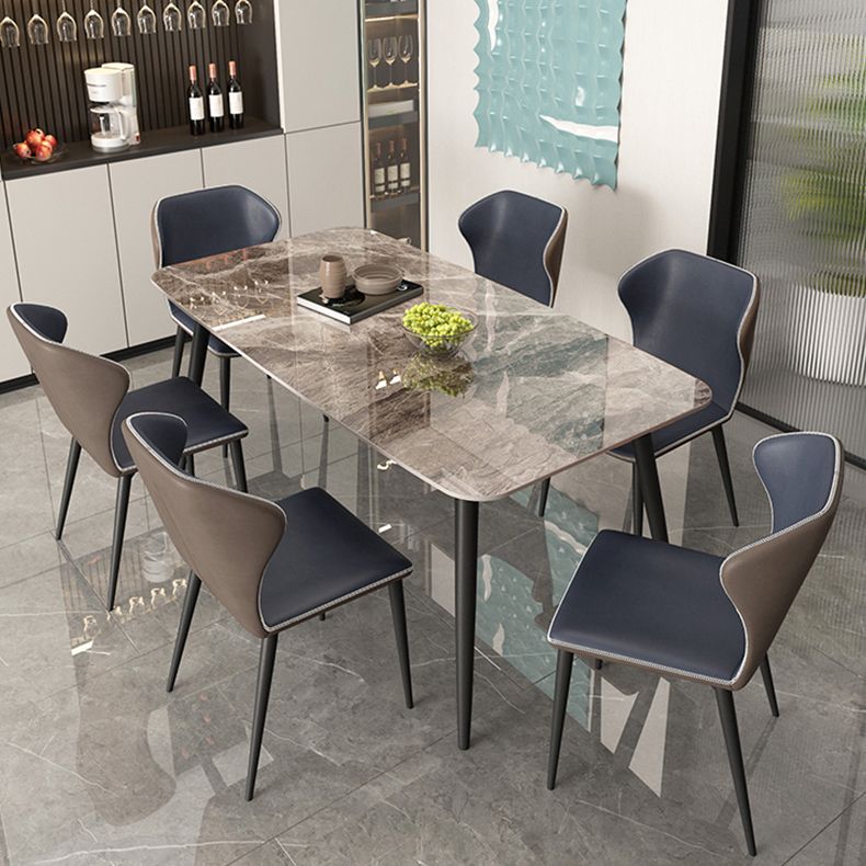 Industrial Grey Table for Restaurant Rectangle Dining Table with Metal 4 Legs Clearhalo 'Dining Tables & Seating' 'Dining Tables' 'dining_table' 'furn' 'furn_dining_table' 'Furniture' 'furniture_dining_table' 'Kitchen & Dining Furniture' 'kitchen' 'kitchen_dining_table' 1200x1200_da3c0d1f-4c89-4c02-a0a7-9542107a1036