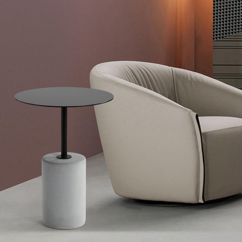 Round Metal Top Pedestal Side Table Pedestal End Table for Living Room