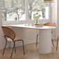White Dinette Table with Pine Wood Base Modern Free Form Dining Table Clearhalo 'Dining Tables & Seating' 'Dining Tables' 'dining_table' 'furn' 'furn_dining_table' 'Furniture' 'Kitchen & Dining Furniture' 1200x1200_da3ca4d3-e2eb-422f-8800-5d65f80e748e