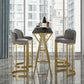Rectangle Pub Set 1/3/5 Pcs Bar Table and Stools with Gold Metal Frame