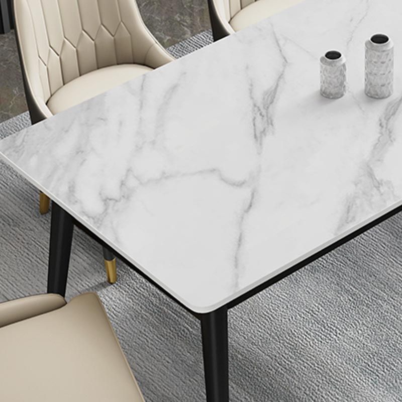 4-foot Metal Table Rectangle Stone Top Traditional Luxury Dining Site Table Clearhalo 'Dining Tables & Seating' 'Dining Tables' 'dining_table' 'furn' 'furn_dining_table' 'Furniture' 'Kitchen & Dining Furniture' 1200x1200_da413de0-aea3-42b1-972d-9be3e1619919