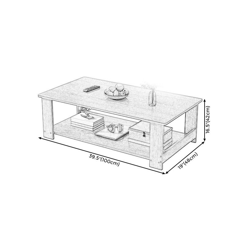 16.5"H Modern Style Wooden Base Top Rectangular Coffee Table Clearhalo 'Coffee & Accent Tables' 'Coffee Tables' 'coffee_tables' 'furn' 'furn_coffee_tables' 'Furniture' 'furniture_coffee_tables' 'Living Room Furniture' 1200x1200_da41dffa-aeb1-4eaf-b3b2-67ac6986f9cf