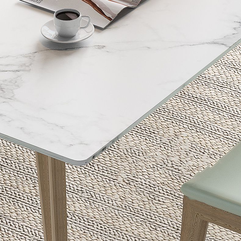 木製フレーム付きマット仕上げダイニングテーブルセット1/4/5/7ピースグラムディネットセット