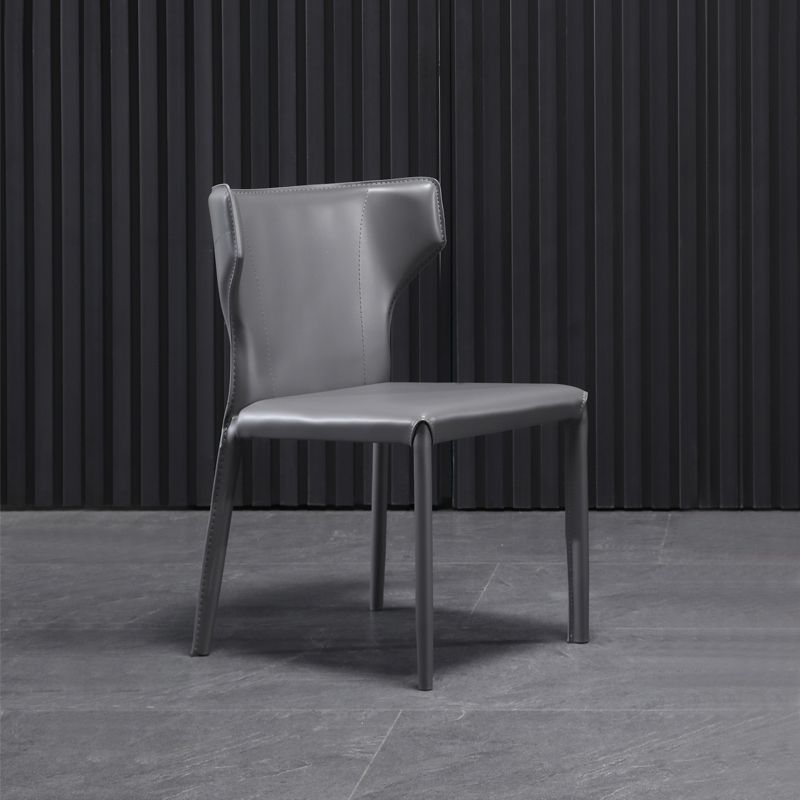 Contemporary Dining Chair with Metal Legs Wingback Parsons Chair for Home Use Clearhalo ' kitchen&dining_furn' 'Dining Chairs' 'Dining Tables & Seating' 'dining_chair' 'Furniture' 'furniture_dining_chair' 'Kitchen & Dining Furniture' 'kitchen' 1200x1200_da4404f0-4e39-4ac6-9fd0-ed66f86079c7