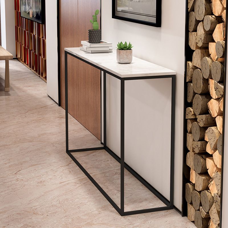 29.53" Tall Marble Console Table Modern Frame Base Accent Table for Hall Clearhalo 'Console Tables' 'console_tables' 'Entry & Mudroom Furniture' 'furn' 'furn_console_tables' 'Furniture' 1200x1200_da44a460-0147-468f-bc49-7b56fee3486d