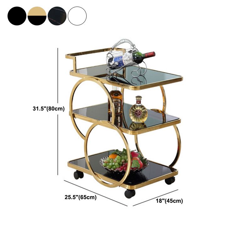 31.50" High Contemporary Rectangle Prep Table Rolling Metal Prep Table for Home