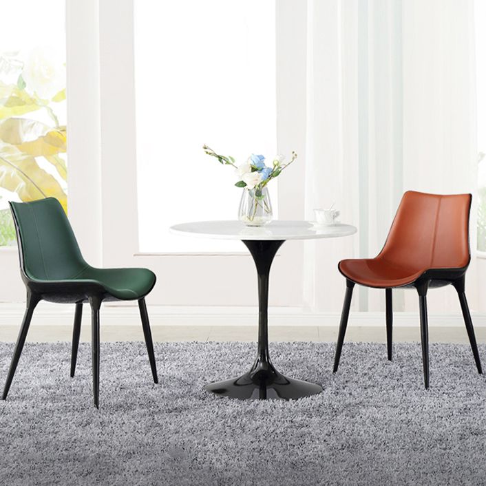 Round Shape Tulip Base Table Luxury White Tone Fixed Table with Sintered Stone Clearhalo ' dining_table' 'Dining Tables & Seating' 'Dining Tables' 'furn' 'furn_dining_table' 'Furniture' 'furniture_dining_table' 'Kitchen & Dining Furniture' 'kitchen&dining_furn' 'kitchen' 'kitchen_dining_table' 1200x1200_da4522a8-6b6a-4f0a-ad39-721b01e14d61