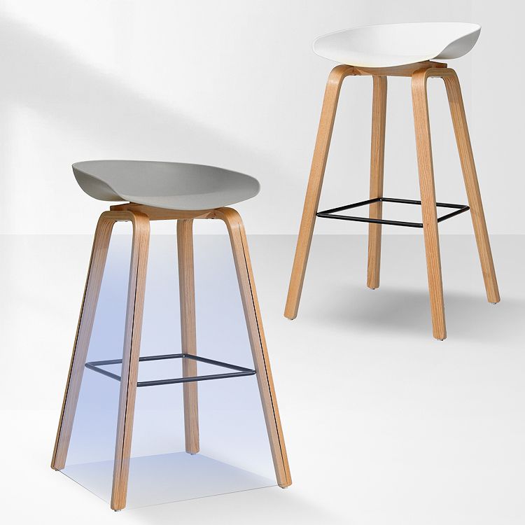 30-inch Modern Beech Wood Barstool Simple Backless Indoor Tall Stool with Plastic Seat Clearhalo 'Bar Furniture' 'Bar Stools' 'bar_stools' 'furn' 'furn_bar_stools' 'Furniture' 'furniture_bar_stools' 'Kitchen & Dining Furniture' 1200x1200_da453d84-fa5f-4b34-af57-bd956417c114