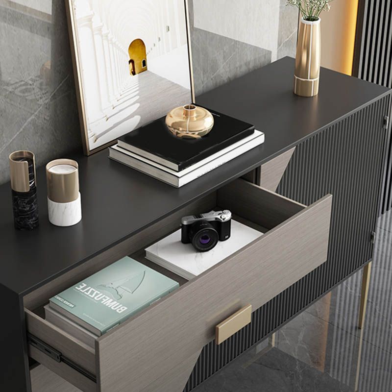 Glam Style Wooden Sideboard Cabinet 33.5" High Sideboard with Drawers and Storage Clearhalo 'buffet_sideboard' 'Buffets & Sideboards' 'furn' 'furn_buffet_sideboard' 'Furniture' 'Kitchen & Dining Furniture' 1200x1200_da46d5ce-2502-46bd-bd72-9e6b98f065f2