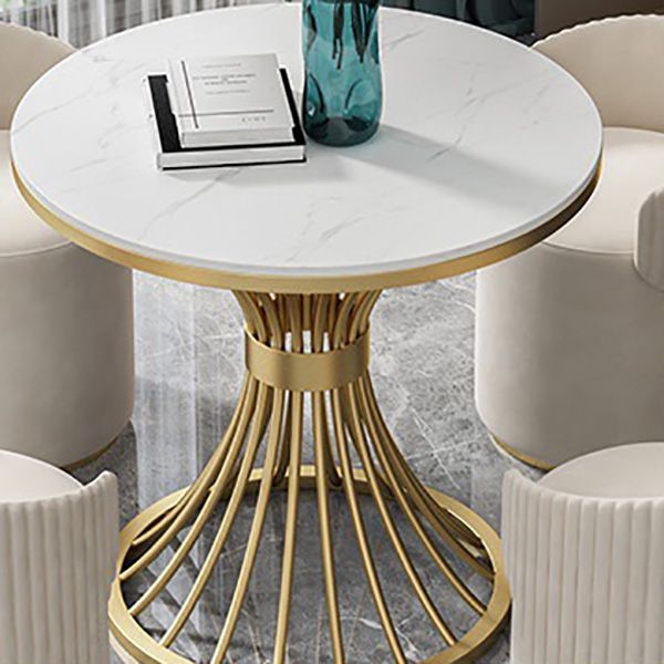 White Faux Marble Dining Table Traditional Luxury Round Table for Home Clearhalo 'Dining Tables & Seating' 'Dining Tables' 'dining_table' 'furn' 'furn_dining_table' 'Furniture' 'Kitchen & Dining Furniture' 1200x1200_da47e8be-9198-4eab-8443-0264562b0ad7