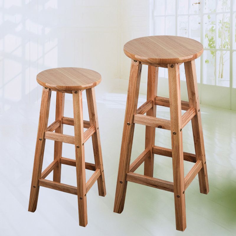Modern Round Backless Bar Stool Indoor Oak Wood Natural Finish Counter Stool Clearhalo 'Bar Furniture' 'Bar Stools' 'bar_stools' 'furn' 'furn_bar_stools' 'furniture_bar_stools' 'Kitchen & Dining Furniture' 'kitchen&dining_furn' 'kitchen' 'kitchen_furn' Furniture' 1200x1200_da4a2803-d16d-4a78-bbe3-23921c53de99