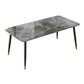 Contemporary Rectangle Stone Table for Restaurant Black Metal Pedestal Dining Table Clearhalo 'Dining Tables & Seating' 'Dining Tables' 'dining_table' 'furn' 'furn_dining_table' 'Furniture' 'Kitchen & Dining Furniture' 1200x1200_da4a3e1b-05ec-42bf-a852-a12200da81ba