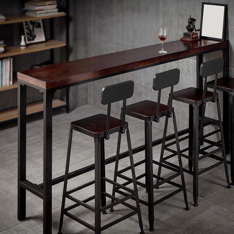 Industrial Bar Table Solid Wood Rectangle Pub Table for Outdoor Breakroom Clearhalo 'Bar Furniture' 'Bar Tables' 'bar_tables' 'furn' 'furn_bar_tables' 'Furniture' 'Kitchen & Dining Furniture' 1200x1200_da4a4a76-d7f9-4040-ac3d-693c3a6ce8f3
