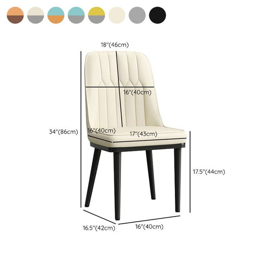 Modern Style Dining Chair Leather Parsons Side Chair with Metal Base Clearhalo 'Dining Chairs' 'Dining Tables & Seating' 'dining_chair' 'furn' 'furn_dining_chair' 'Furniture' 'Kitchen & Dining Furniture' 1200x1200_da4b2dfe-68ba-4376-af83-f7f477134e31