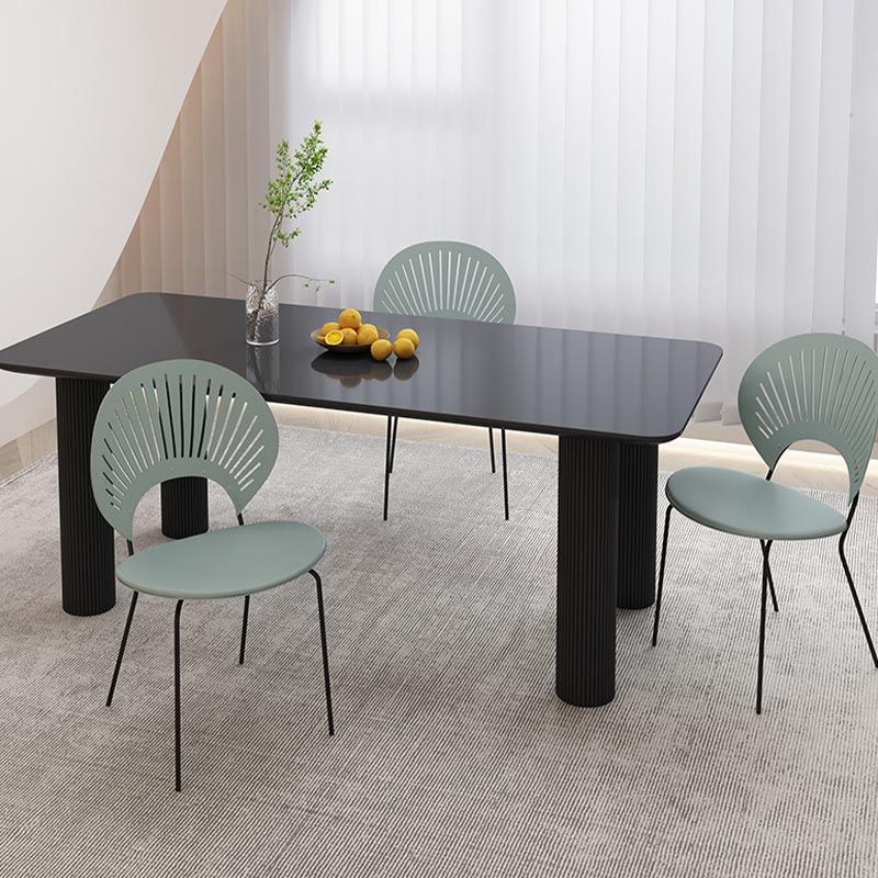 Modern Rectangle Dining Room Collection Stone and Wood Fixed Dinner Table Clearhalo 'Dining Tables & Seating' 'Dining Tables' 'dining_table' 'furn' 'furn_dining_table' 'Furniture' 'Kitchen & Dining Furniture' 1200x1200_da4bc1f8-cab1-4dca-9b4a-125bccdef85d