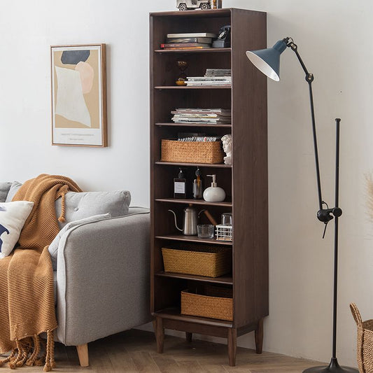 Modern Style Bookshelf Standard Solid Wood Closed Back Bookcase with Shelves