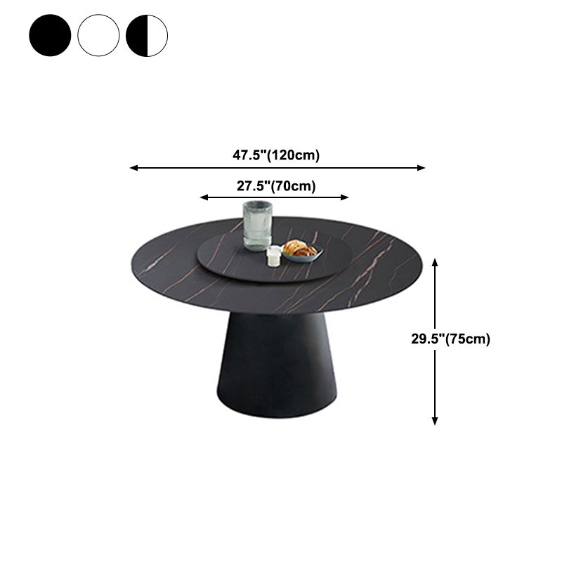 Round Sintered Stone Dining Table Modern Furniture with Pedestal Base for Home Clearhalo 'Dining Tables & Seating' 'Dining Tables' 'dining_table' 'furn' 'furn_dining_table' 'Furniture' 'Kitchen & Dining Furniture' 1200x1200_da4df971-af2f-467f-aa74-178057c54bd8
