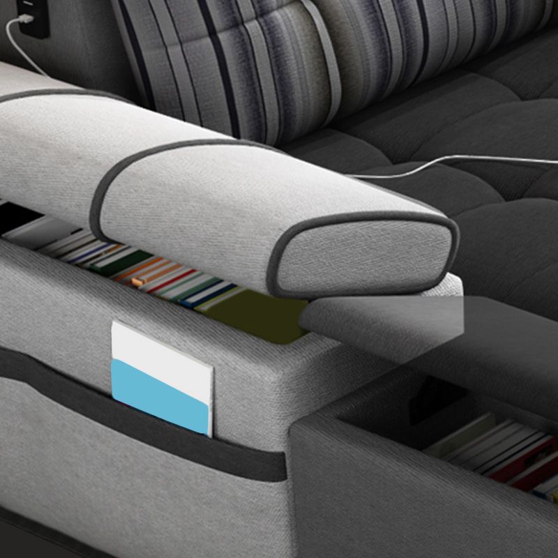 Sezionali modulari di mobili in pelle e mobili in pelle e lino contemporanei