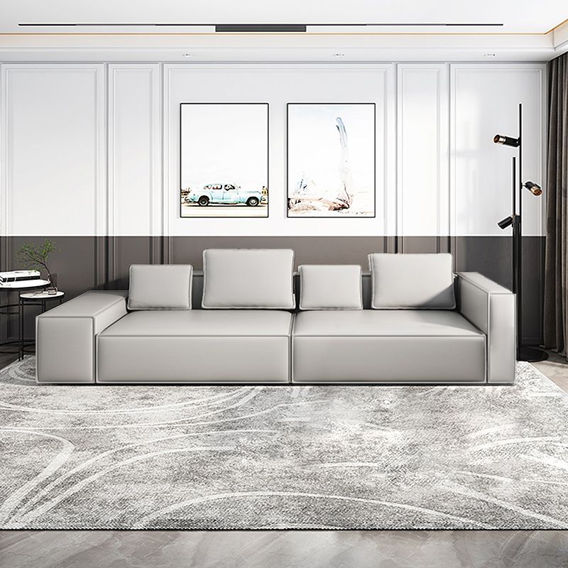 Stain-Resistant Stationary Faux Leather Sofa Living Room Square Arm Couch Clearhalo 'furn' 'furn_sofas' 'Furniture' 'furniture_sofas' 'Living Room Furniture' 'Sofa' 'sofas' 1200x1200_da500ca4-422c-442a-a5b2-5062c17fc637