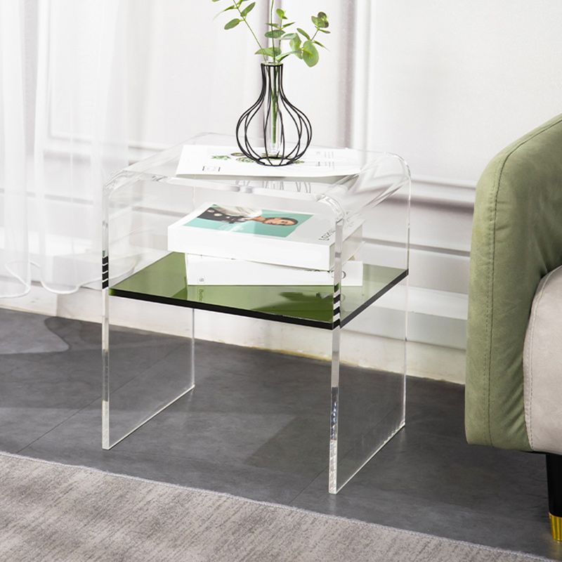 12" Wide Glam Corner Table Acrylic Storage Accent Side Table Clearhalo 'Coffee & Accent Tables' 'End & Side Tables' 'end_side_tables' 'furn' 'furn_end_side_tables' 'Furniture' 'Living Room Furniture' 1200x1200_da506929-21a7-4338-b50a-493a2e75f0ff