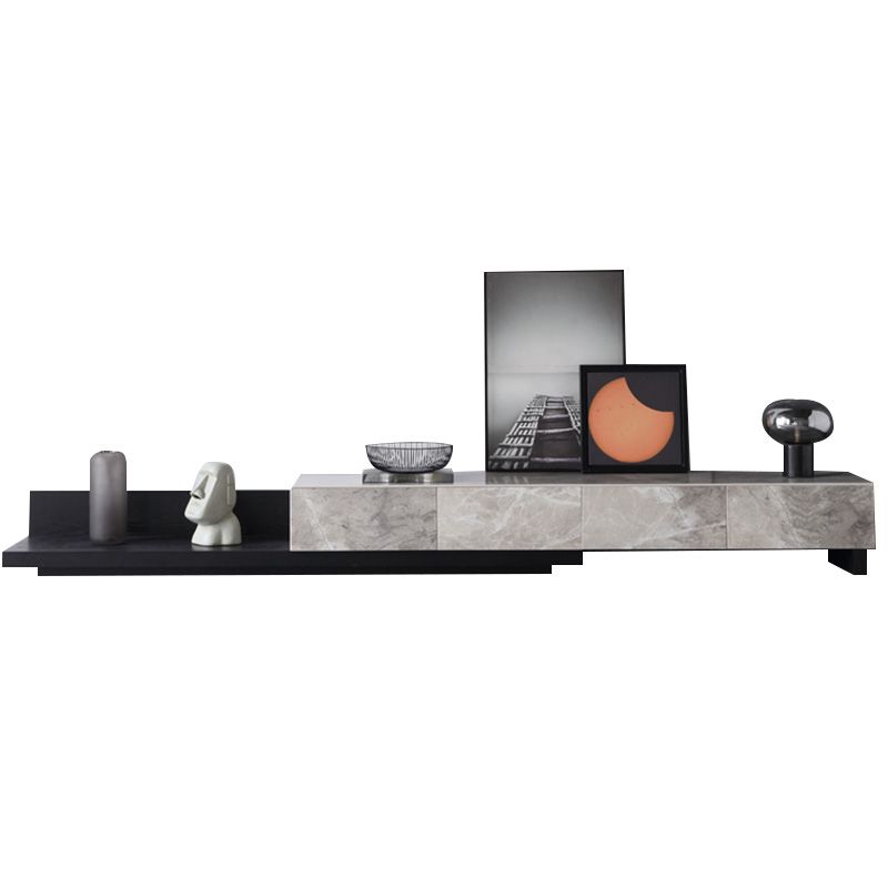 Stone Media Console Contemporary TV Media Console with 4 Drawers Clearhalo 'furn' 'furn_tv_stands_entertainment_centers' 'Furniture' 'Living Room Furniture' 'TV Stands & Entertainment Centers' 'TV Stands & Media Storage Furniture' 'tv_stands_entertainment_centers' 1200x1200_da51eadb-e203-4120-a50f-5b39a5c1cd05