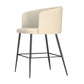 Taburete de bar moderno, taburetes de bar con respaldo de cuero para comedor con patas de metal