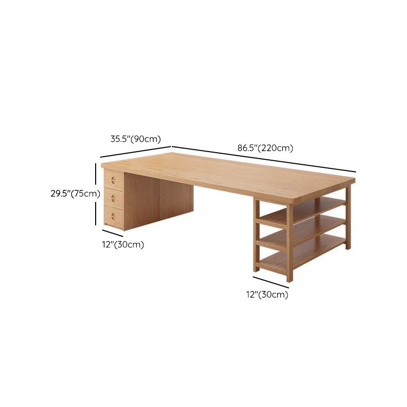Contemporary Pine Office Desk Drawers Included Writing Desk for Office Clearhalo 'furn' 'furn_office_desk' 'Furniture' 'Office Desks' 'Office Furniture' 'office_desk' 1200x1200_da558ae4-bf78-44eb-91e5-ac941b094e29