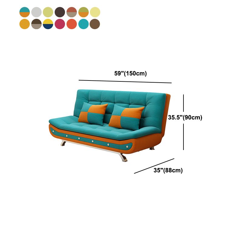 Cotton Blend Convertible Contemporary Biscuit Back Armless Sofa Bed Clearhalo 'furn' 'furn_sofas' 'Furniture' 'Living Room Furniture' 'Sofa' 'sofas' 1200x1200_da56180c-041d-4820-8db0-95ad1739fb86