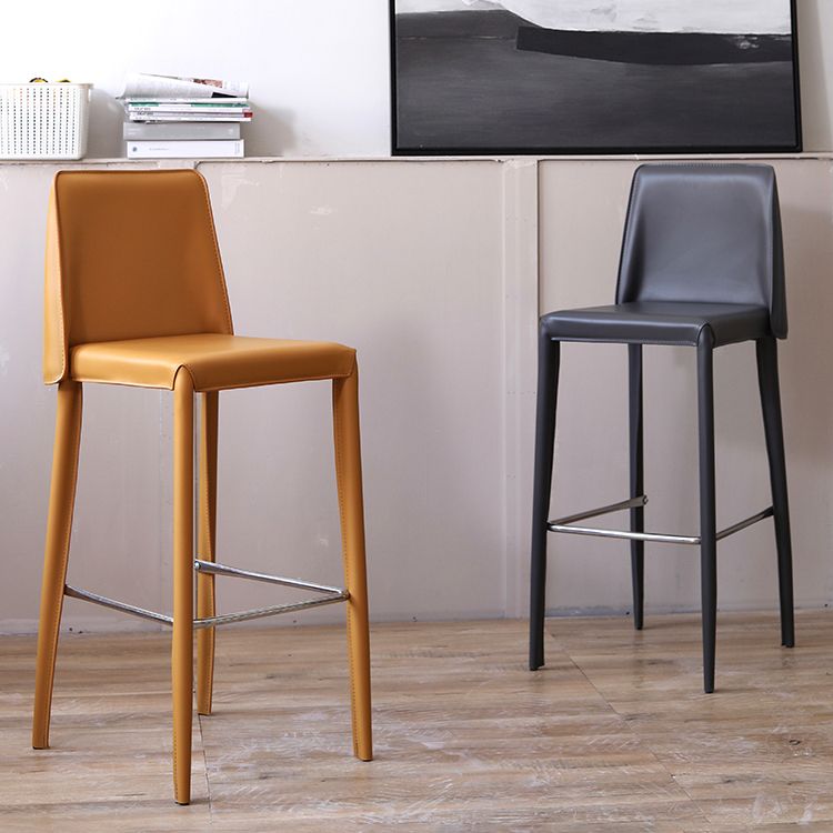Modern Bar Stool Leather Backrest Counter Stool for Living Room Clearhalo 'Bar Furniture' 'Bar Stools' 'bar_stools' 'furn' 'furn_bar_stools' 'Furniture' 'Kitchen & Dining Furniture' 1200x1200_da5629ff-7c2e-460c-a9b7-dbb7a7f41142