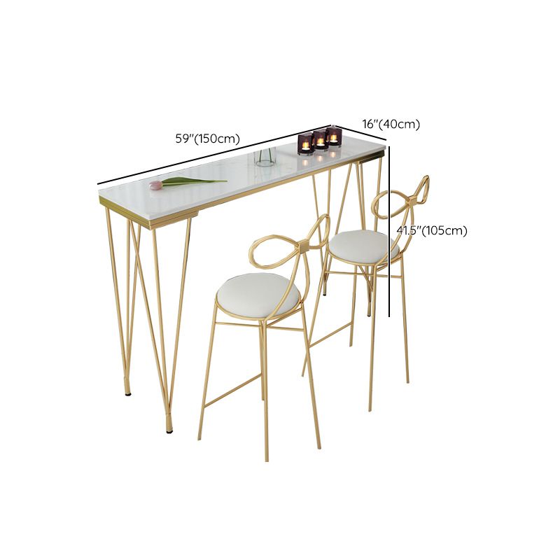 Glam Style Faux Marble Bar Counter Table Rectangle Bar Counter Table Clearhalo 'Bar Furniture' 'Bar Tables' 'bar_tables' 'furn' 'furn_bar_tables' 'Furniture' 'Kitchen & Dining Furniture' 1200x1200_da56ee95-3943-47ca-b937-41580df6091b