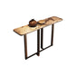 Modern Rectangular Console Table Stone Console Sofa Table in Gold