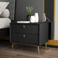 Solid Wood Bed Nightstand Legs Included Accent Table Nightstand with 2 Drawers