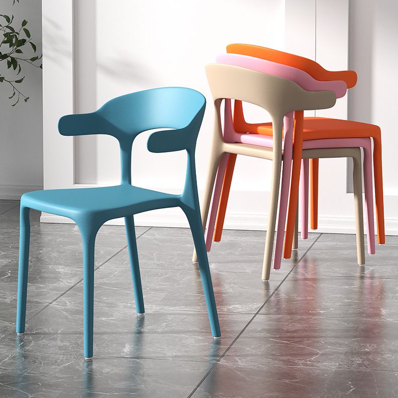 Scandinavian Living Room Plastic Arm Chair Matte Finish Wingback Dining Chair Clearhalo ' kitchen&dining_furn' 'Dining Chairs' 'Dining Tables & Seating' 'dining_chair' 'furn' 'furn_dining_chair' 'Furniture' 'furniture_dining_chair' 'Kitchen & Dining Furniture' 'kitchen' 1200x1200_da5a4372-4566-409d-8312-35651b9287b3