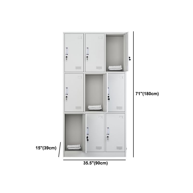Armadio del guardaroba in acciaio grigio armadio a card a cerniera contemporanea