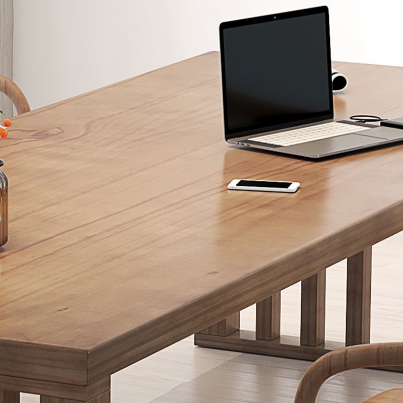 Modern 29.53" Tall Office Desk Solid Wood Rectangular Writing Desk Clearhalo 'furn' 'furn_office_desk' 'Furniture' 'Office Desks' 'Office Furniture' 'office_desk' 1200x1200_da5d9fe7-3595-40b2-afe2-3deed98ae495