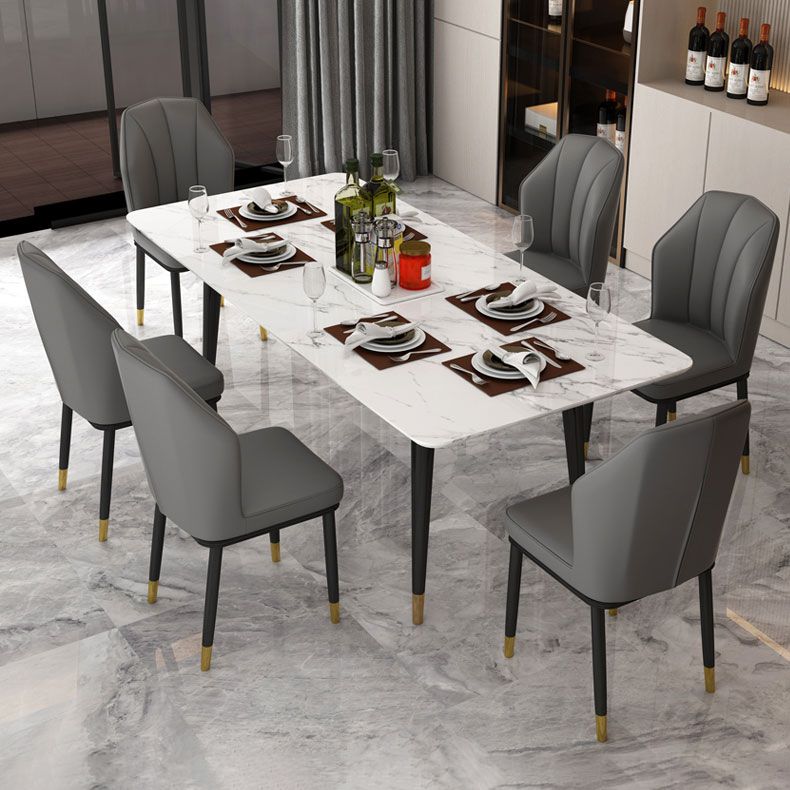 Scandinavian Home Side Chair Wingback Metal Upholstered Dining Room Chair (Set of 4) Clearhalo ' kitchen&dining_furn' 'Dining Chairs' 'Dining Tables & Seating' 'dining_chair' 'furn' 'furn_dining_chair' 'Furniture' 'furniture_dining_chair' 'Kitchen & Dining Furniture' 'kitchen' 1200x1200_da5dbc2b-e67f-4959-b2b9-d73ab4bebd75