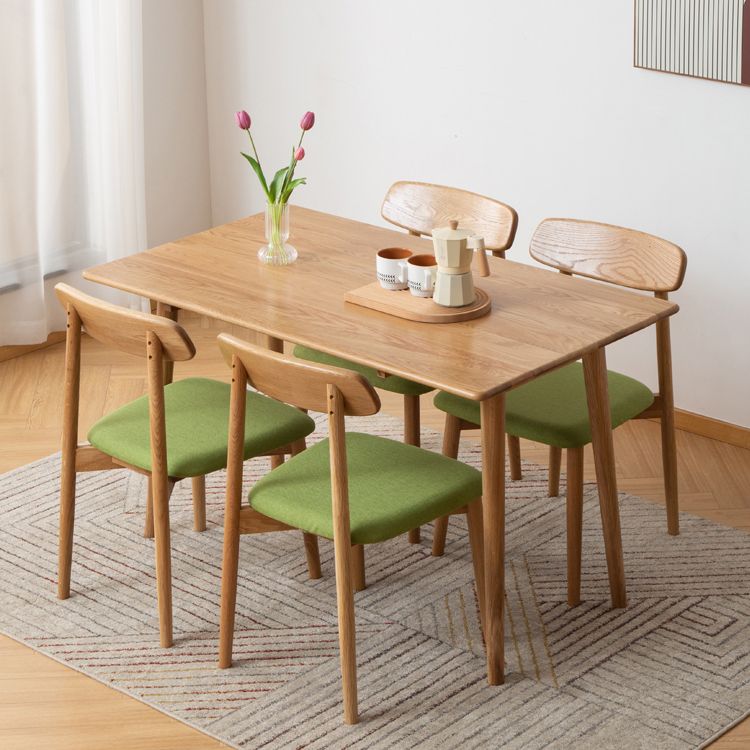 Tavolo da pranzo moderno di metà secolo rettangolo tavolo da pranzo in legno massiccio con 4 gambe