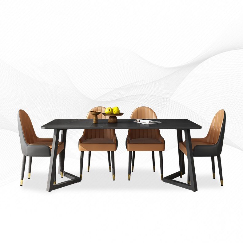 Industrial Style Stone Dining Table Double Pedestal Dining Room Collection Clearhalo ' dining_table' 'Dining Tables & Seating' 'Dining Tables' 'furn' 'furn_dining_table' 'Furniture' 'furniture_dining_table' 'Kitchen & Dining Furniture' 'kitchen&dining_furn' 'kitchen' 'kitchen_dining_table' 1200x1200_da5ede79-1f2c-4e7e-a2ec-8518ac7f6557