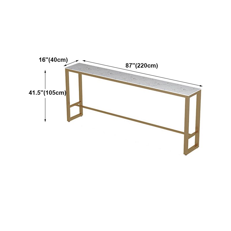 Trestle Rectangle Counter Height Dining Table White and Gold Counter Table Clearhalo 'Bar Furniture' 'Bar Tables' 'bar_tables' 'furn' 'furn_bar_tables' 'Furniture' 'furniture_bar_tables' 'Kitchen & Dining Furniture' 'kitchen&dining_furn' 'kitchen' 1200x1200_da5f3a7d-1292-4731-89eb-9659be5f3d13