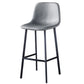 Contemporary Metal Barstool Low Back Turantable Faux Leather Cushion Footrest Stool