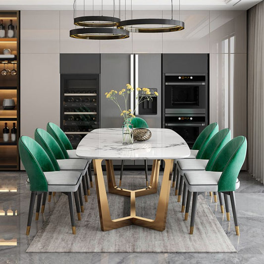 Conjunto de mesa de rectángulo de piedra sinterizada contemporánea 1/2/3/4/7/8 Piezas de comedor juego para el hogar