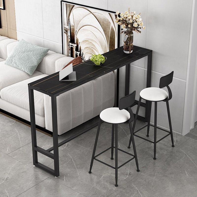 Table de bar à base de tréteau Table de bar en pierre frittée rectangulaire moderne