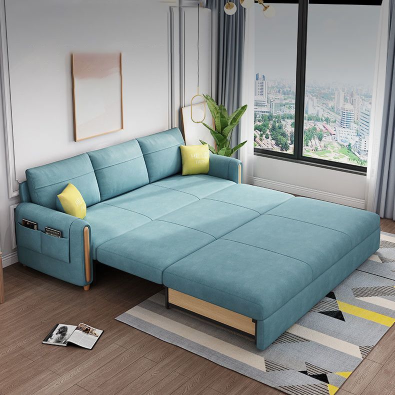 Green Faux leather Sleeper Sofa Scandinavian Style Sofa Bed for Home Clearhalo 'furn' 'furn_futons' 'Furniture' 'Futons & Daybeds' 'Futons' 'Living Room Furniture' 1200x1200_da62c0de-afa3-4325-b888-3ae98c228b04