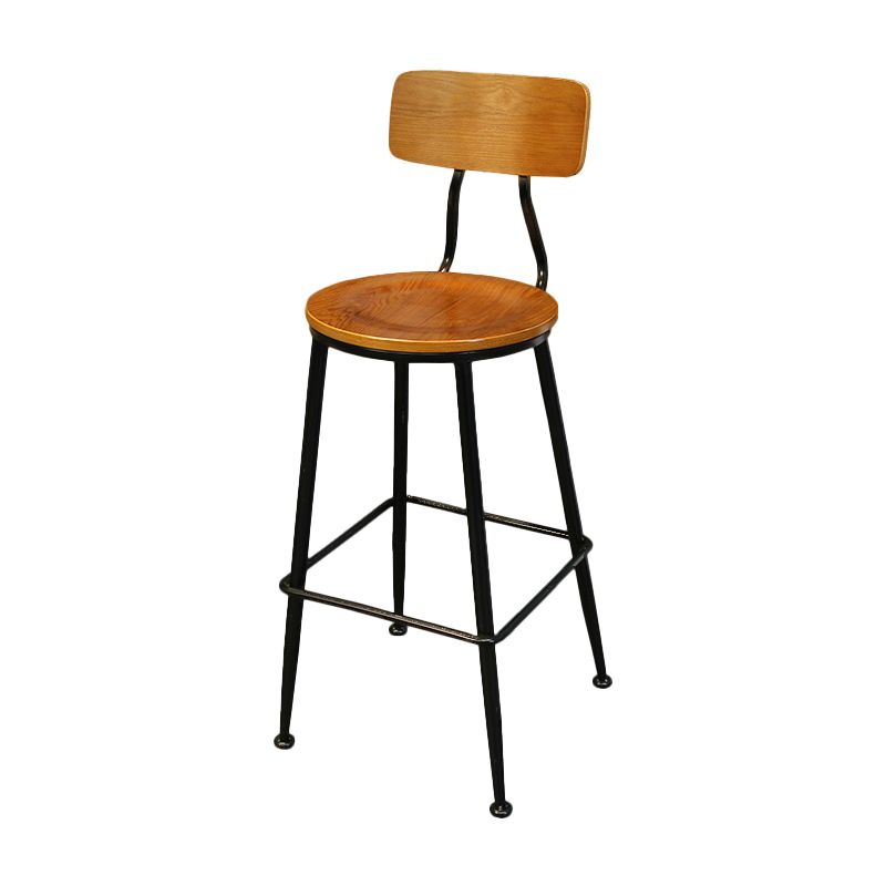 Industrial Black Counter Stools Iron Wooden Bar Bristol Stools with Round Seat Clearhalo 'Bar Furniture' 'Bar Stools' 'bar_stools' 'furniture_bar_stools' 'Kitchen & Dining Furniture' 'kitchen&dining_furn' 'kitchen' 'kitchen_furn' Furniture' 1200x1200_da63e13e-c958-4496-9786-2b0275ffbb0a